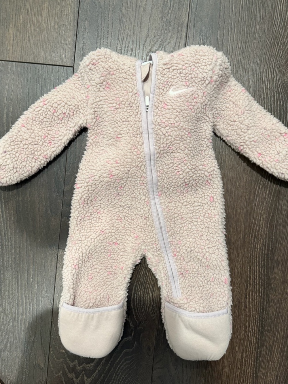 Nike Infant Pink Sherpa One-Piece Fleece Suit - 6Months
